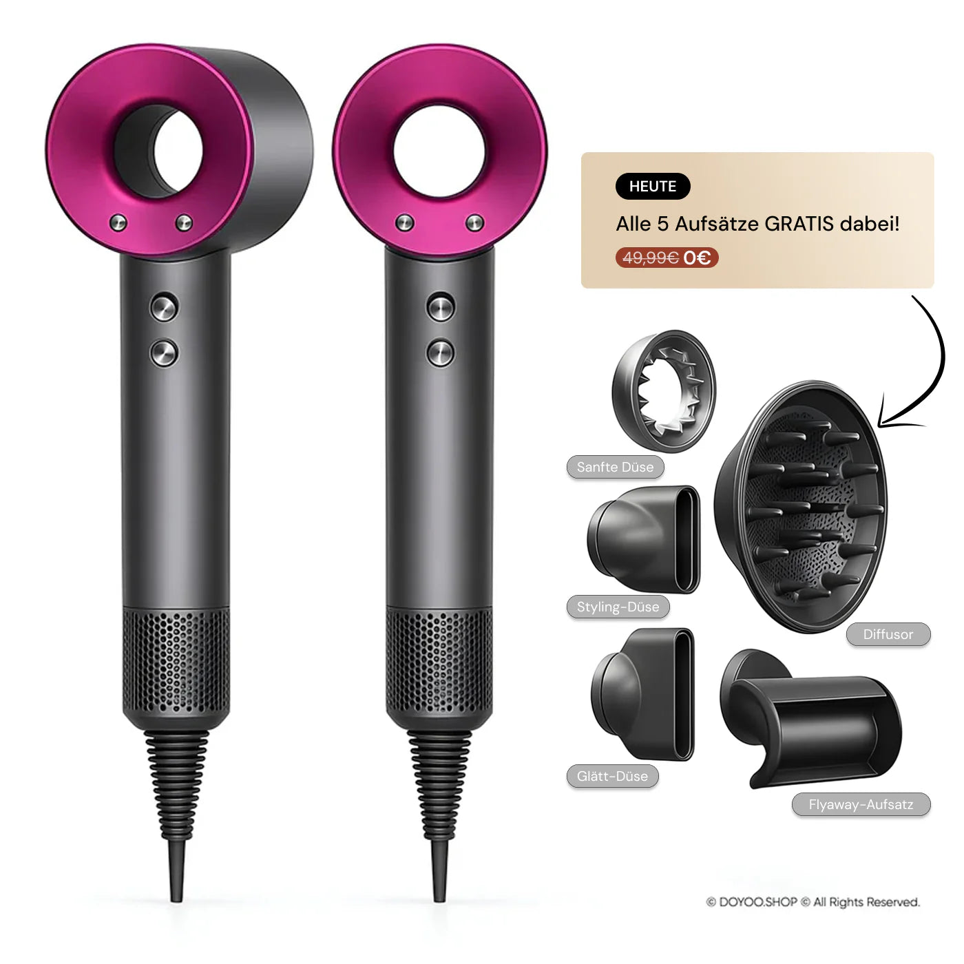 trueflow DOYOO AIRPRO 5 IN 1 HOCHLEISTUNGSFÖHN